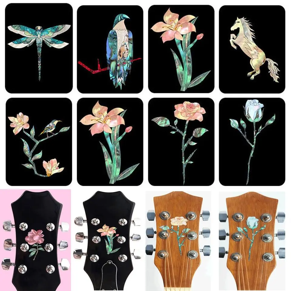 PVC nálepka Novinka DIY Prispôsobenie gitarových nálepiek Guitar Guitar Headstock Guitar Guitar Guitar Sticker Bass Body Body
