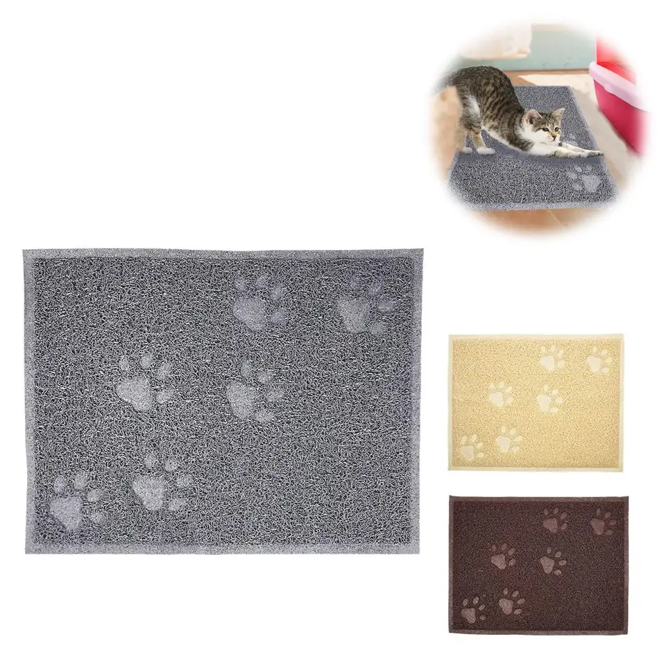 PVC PET Kŕmenie rohože vodotesná miska podávača PET podvádzač KAPY CATS CUSHION LIST Dogs Anti-SLIP MATS X5I1