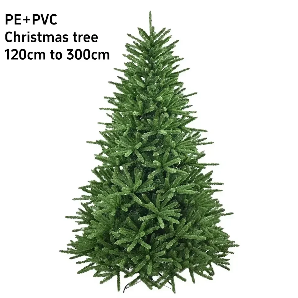 PVC vianočný stromček Deluxe Blend Simulovaný krypto zelený strom vianočné rodinné stretnutie dekoratívna atmosféra 1.2 m-2,7 m Nový rok
