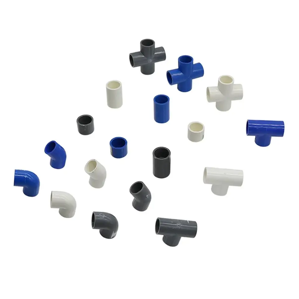 PVC vodné potrubie pripevnenie TEE Cross Rovný lakte Rovnaký konektor Vnútorný priemer 20 mm plastový kĺbový zavlažovací adaptér 1 ks