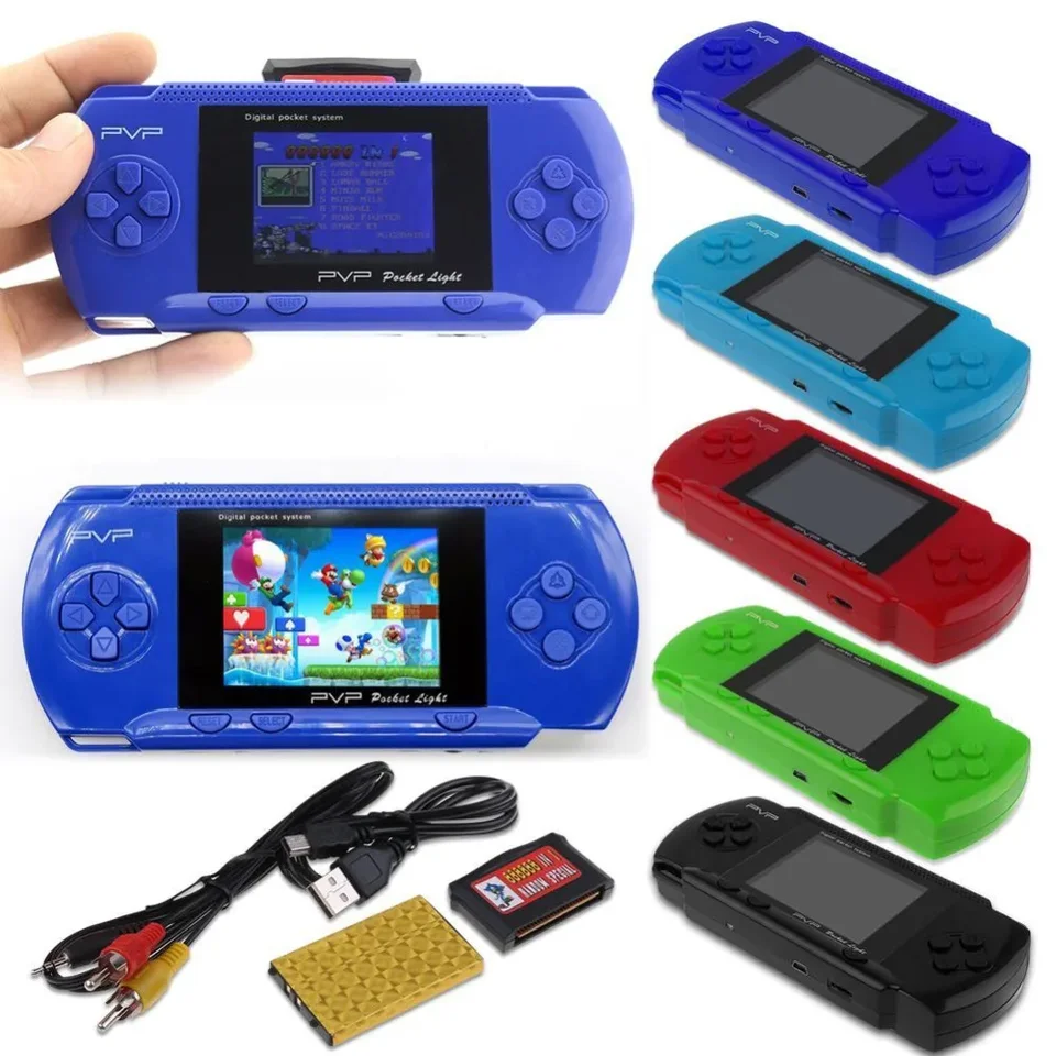 PVP 3000 HRACE HRAKE Player Vstavaný 89 hier prenosné video 2.8 '' LCD vreckový prehrávač pre rodinnú malú videohru konzolu