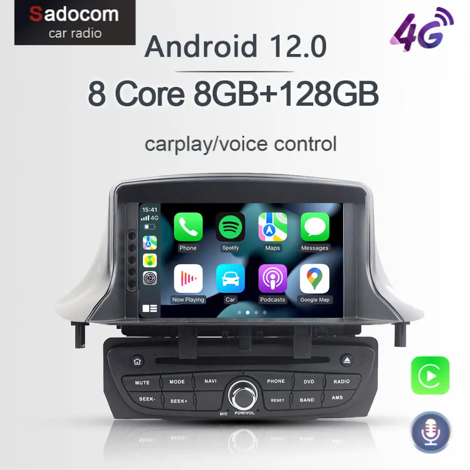 PX6 1 DIN TDA7851 Android 12.0 DVD Player pre Renault Megane III Fluence 2009-2016 8 GB Ram Glonass Autoradio Car Radio DSP Radio DSP