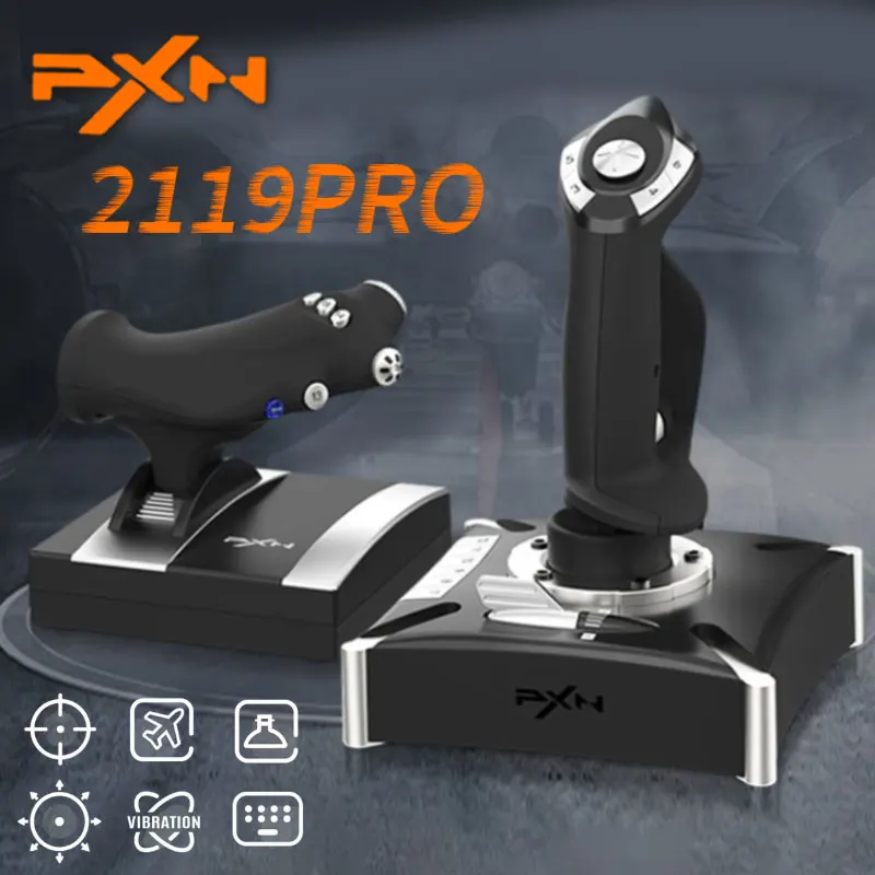 PXN 2119 Pro Flight Gamepad Simulator nastaviteľný joystick škrtiaca joystick 8 Way 16 Button