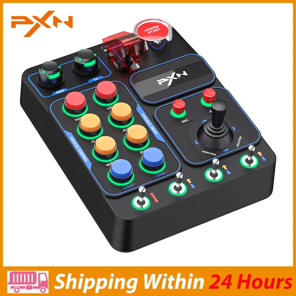 PXN CB1 Racing Simulator Multifunkčný ovládací box Central Control Box Prispôsobený RGB pre PC V9 Gen2 a Euro Truck Simulator