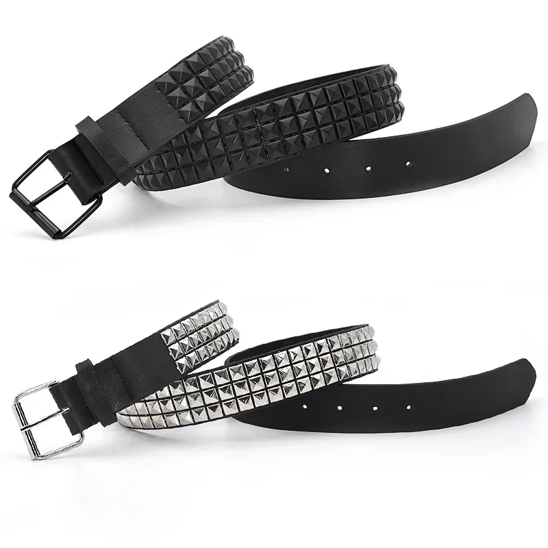Pyramídový módny rivetový pás Men a dámsky pásový pás punk rock s pásom Buckle Belt pás