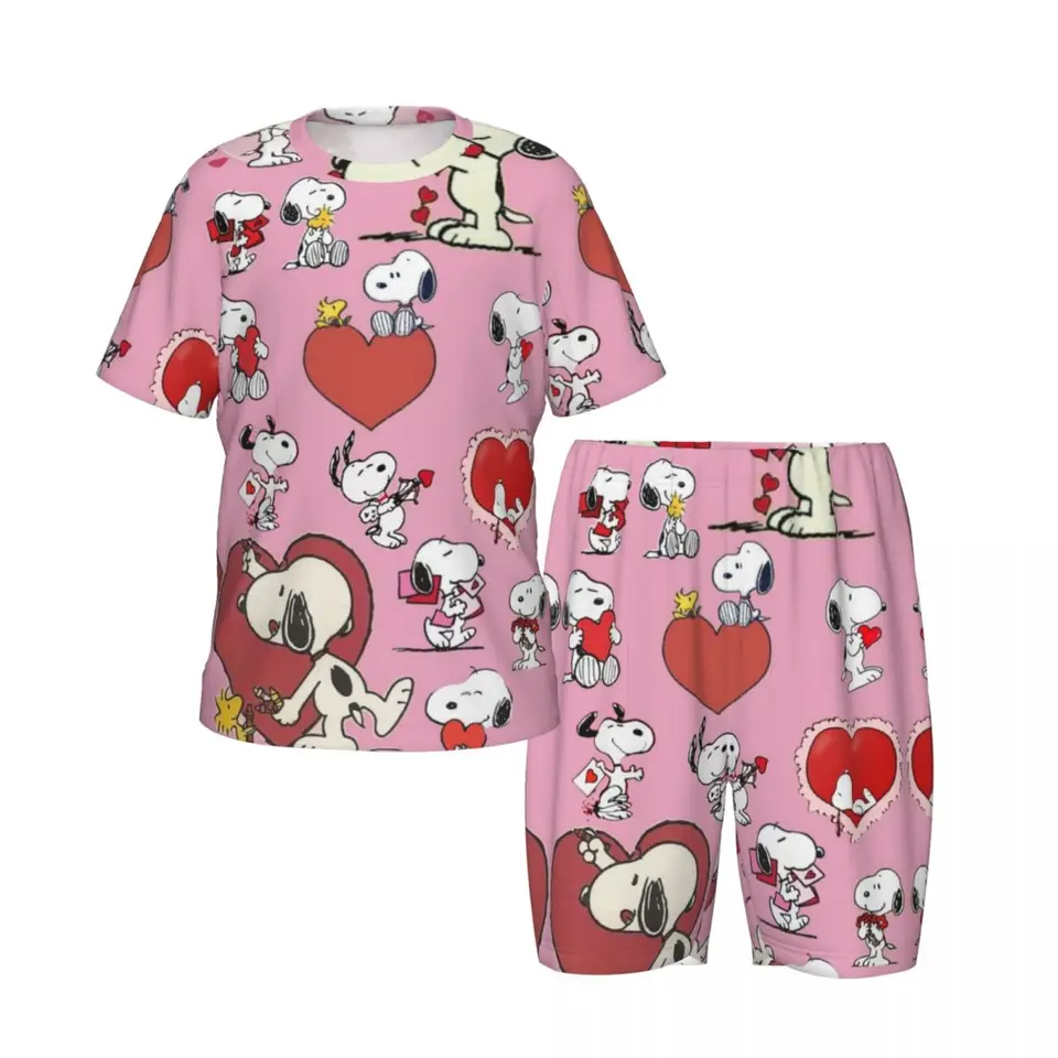 Pyžamy chlapcovho dievčaťa Sada Snoopy Down Tops and Shorts Pajama 2 -dielnu pyžamu nočné oblečenie na leto