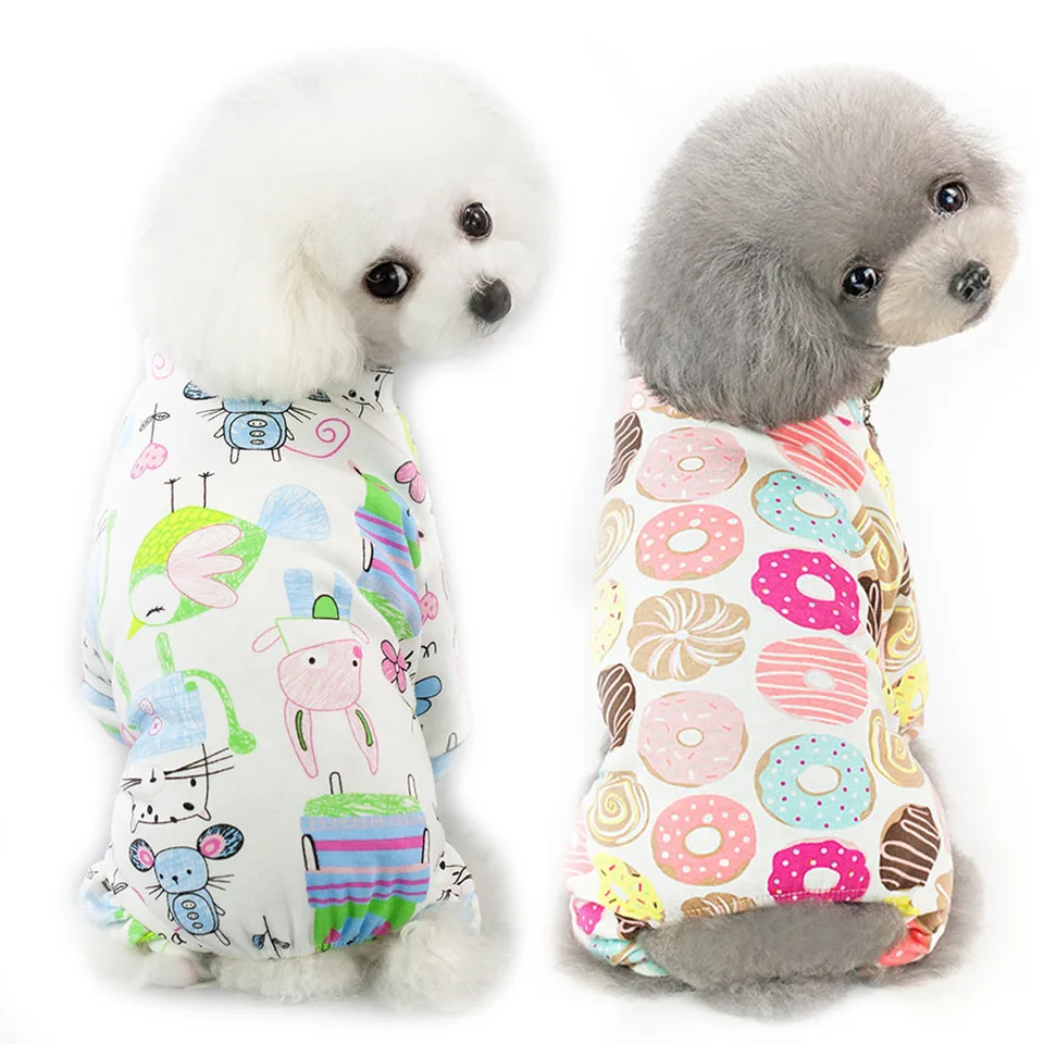 Pyžamy pyžamy roztomilé tlačené šteniatko pre pysky pre pyžamy pyžamy pyžimové šaty Pet Puppy Tracksuit Cat Nightshirt Tričko pre malé psy oblečenie