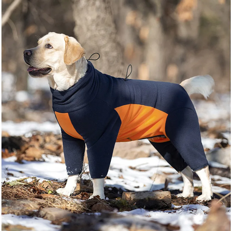 Pyžamy zimného teplého psa pre stredne veľké psie psie odevy fleece mazbária kombinézy Labrador Costys