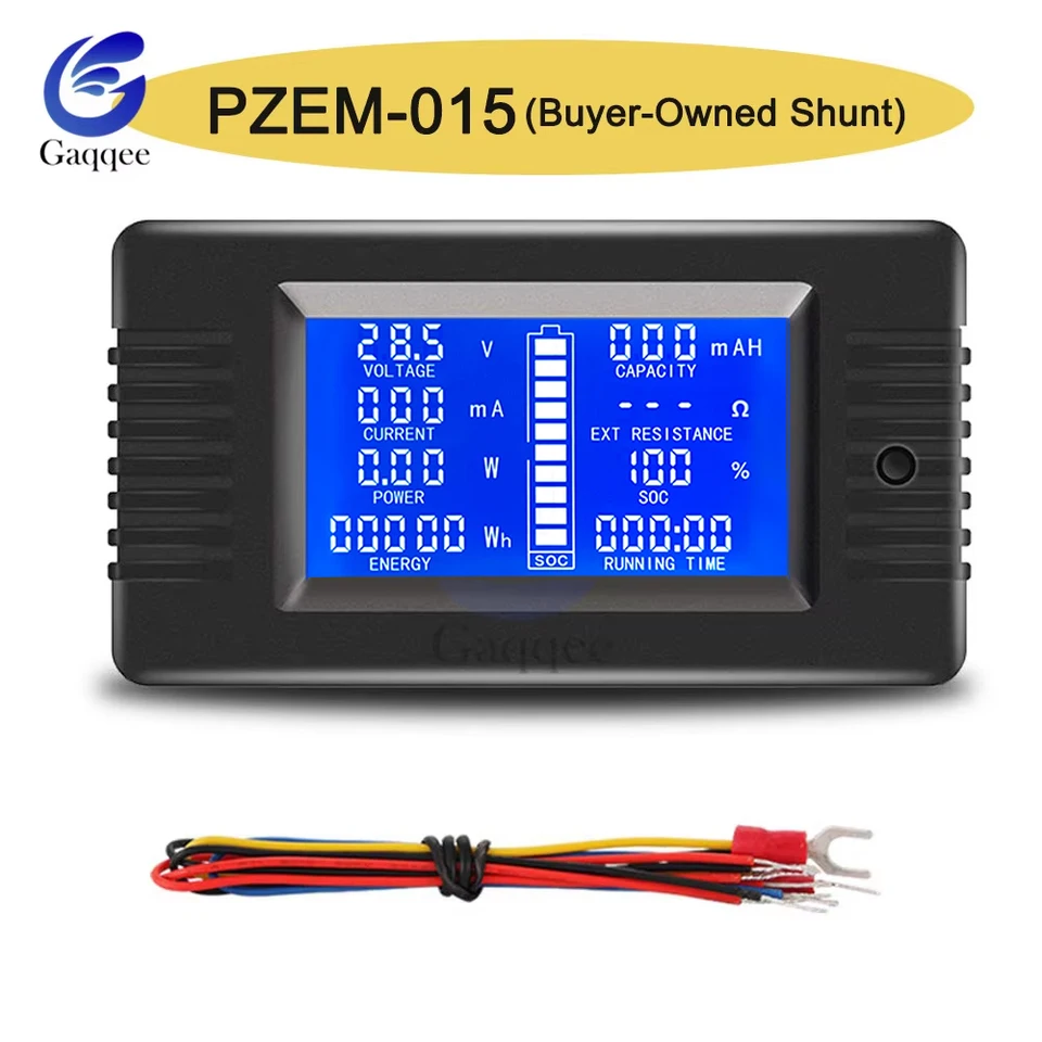 PZEM015 0-200V CAR BATTERICKÝ NÁKLADOVÝ INDIKÁTOR SAPECIÁLNEJ KAPAPELÁRNEJ KAPACITY ENERGIA ENERGIE Impedantion Odpor voltmeter 0-50A/100A/200A/300A