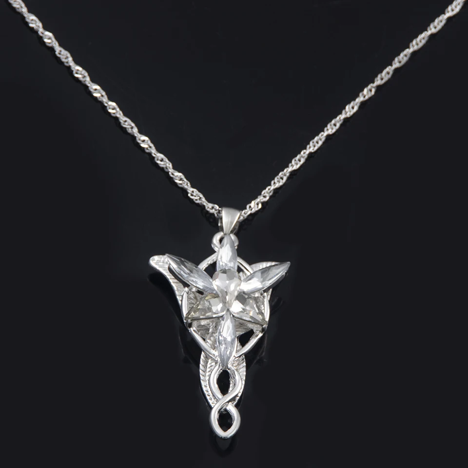 Pán prsteňov náhrdelník Elf Princezná Arwen Twilight Star Crystal Pendant Náhrdelníky pre ženy