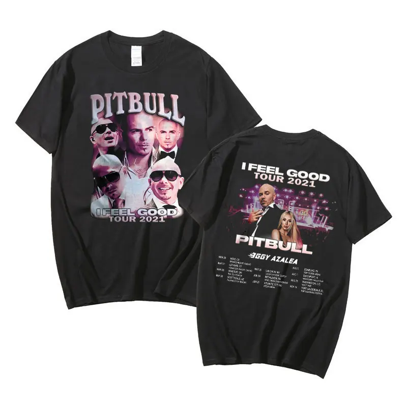 Pán Worldwide Hip Hop Rapper Pitbull Tlač Tričká Summer muži Ženy Harajuku bavlnené tričko s krátkym rukávom Streetwear