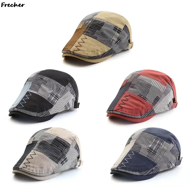 Páni Beret Hat Fashion Newsboy Cap England Style Mens Vrchol maliar Caps Dad Retro Driving Hats Patchwork Chapeau Gorras