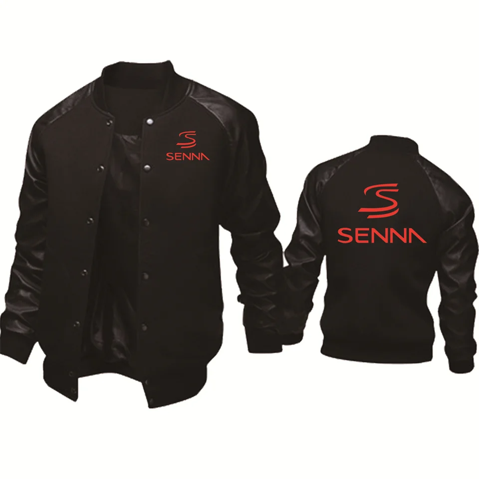 Pánska bunda Ayrton Senna Logo Tlač neformálnych baseballových bund