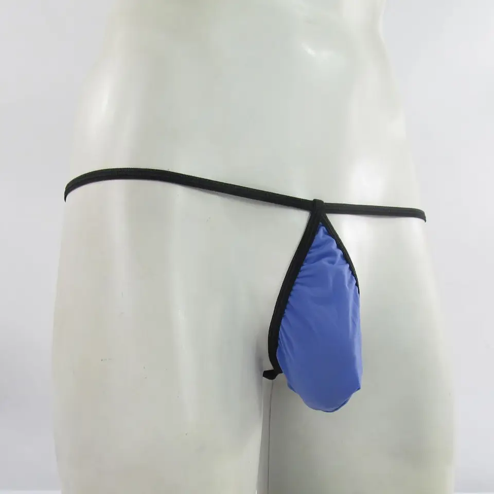 Pánska G3222 String Temgový predný puzdro Semi-c-thru hodvábny dres mierne polovičný priehľadný