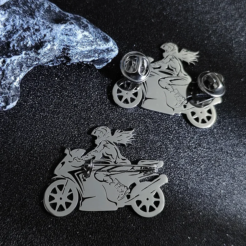 Pánska klopová brošňa Motocykel Móda módna brošňa oceľ Color Zlato čierna z nehrdzavejúcej ocele svadobný klenot narodeniny darček pre priateľa