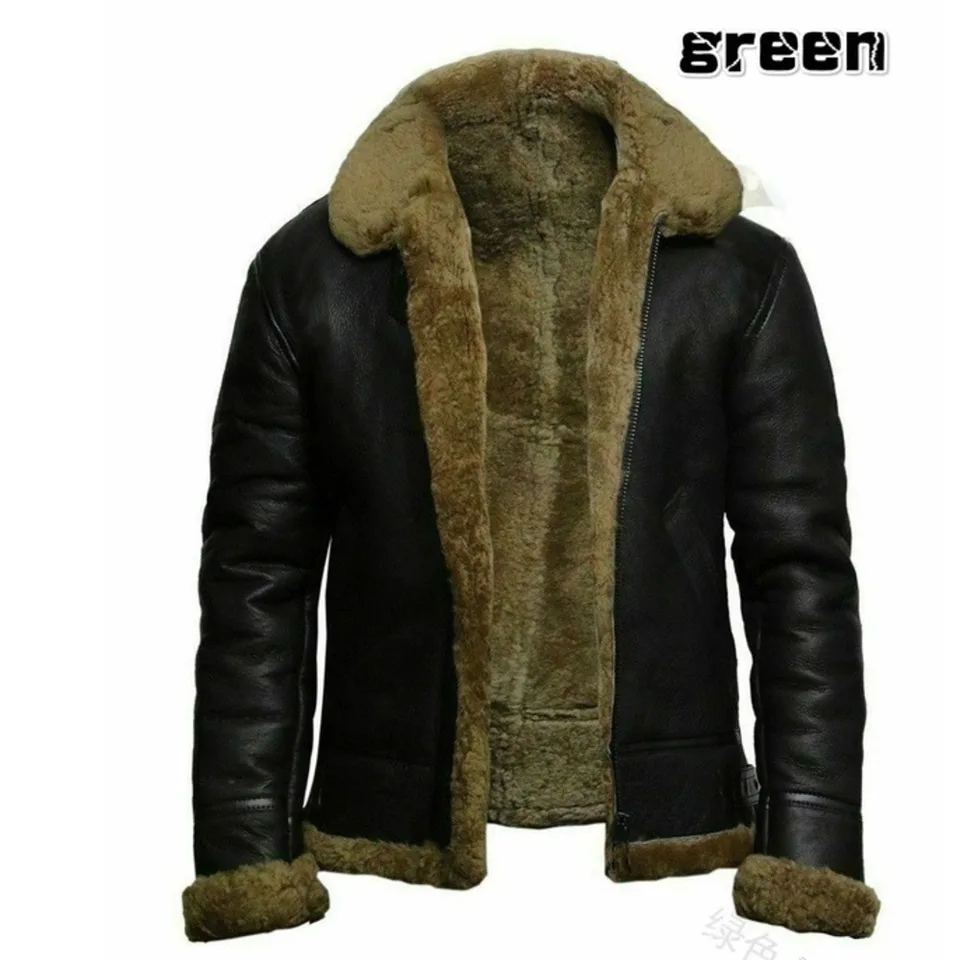 Pánska kožená bunda Jeseň a zima 2024 Pánska umelá kožušina integrovaná s dlhým rukávom Fit Cool Coat Solid Color Worlow Coat