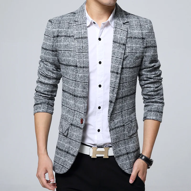 Pánska ležérna bunda Kórejská verzia Slim Suit Dropshipping Hot Sale Top Coat Business s dlhým rukávom gombíky bavlnené blazers