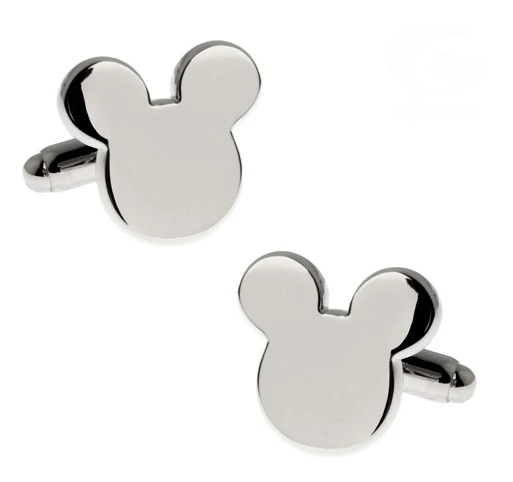 Pánska manžani na myšu Kvalitný medený materiál strieborná farba roztomilá karikatúra Cufflinks Veľkoobchod a maloobchod