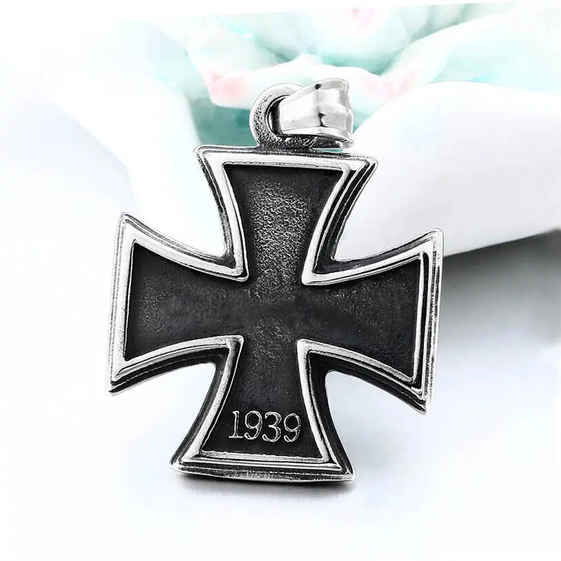 Pánska nehrdzavejúca oceľ 1813 1939 WW2 Nemecký železný kríž prívesok Náhrdelník muži