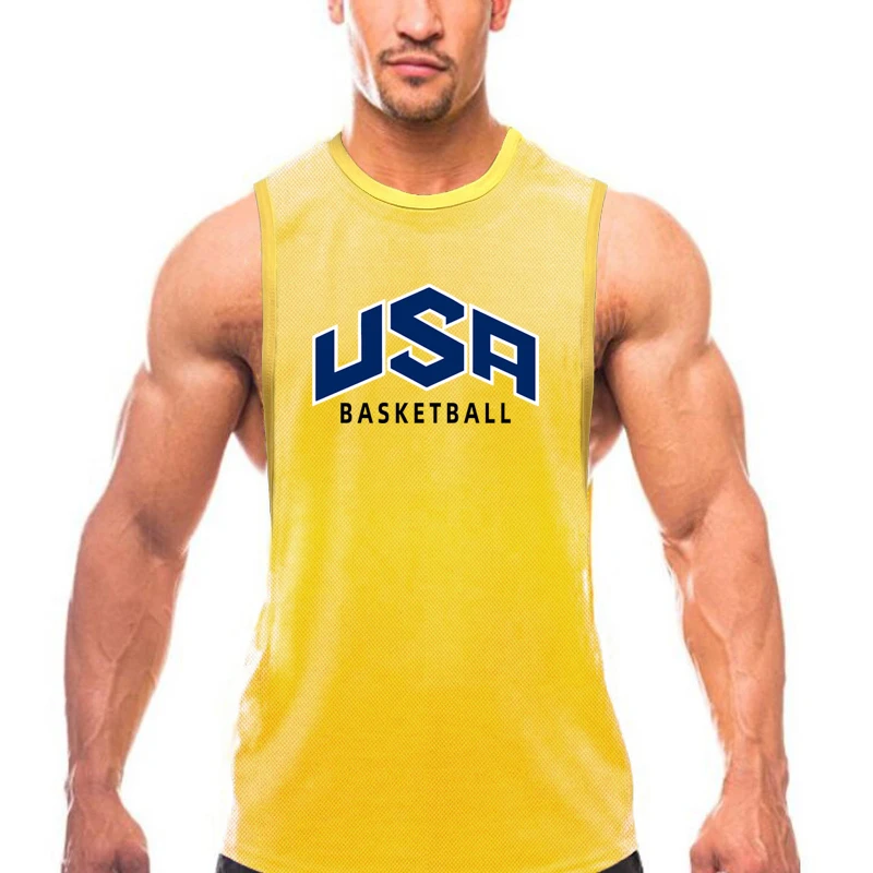Pánska pletivo priedušná rýchla suchá telocvičňa oblečenie Športová košeľa Kulturista Fitness bez rukávov Workout Tank Tops