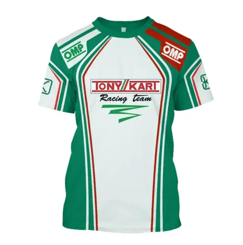 Pánska posádka krku priedušná sieťka bežecká neformálny krátky rukáv Pánske a detské 3D tlačené tričko Tony Kart Outdoor Blazer