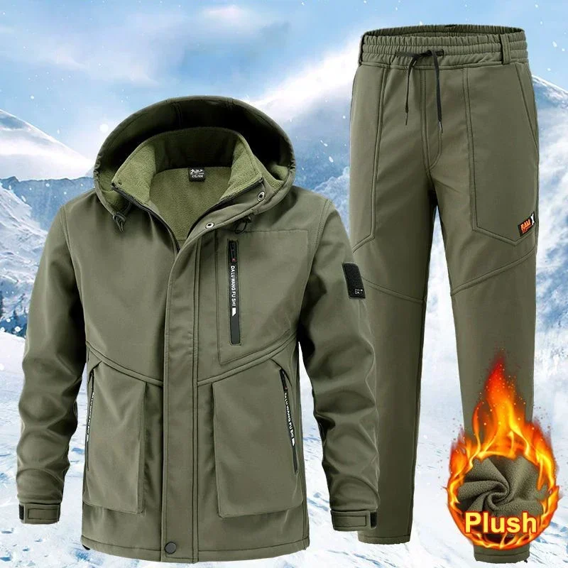 Pánska súprava Zimná jesenná práca Men Sportswear 2 -Piece Set Sport Suck Jacket+Trackovacia súprava módnych odevov na nohavičky Mužské módne oblečenie