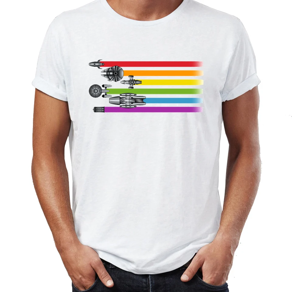 Pánska tričká Rainbow Fleet Serenity Battlestar Galactica SpaceShips Pýcha Awesome Tee