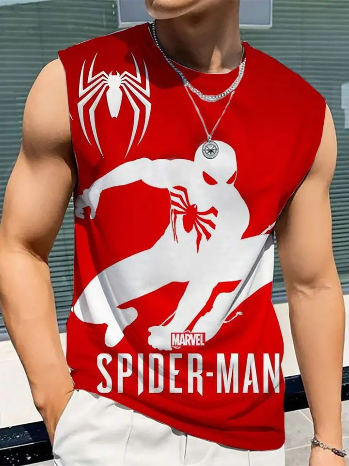 Pánska vesta Summer Sports Fitness Marvel Hulk Print Tlač rýchleho vysunutia priedušného tričku bez rukávov, ktorá prevádzkuje výcvik