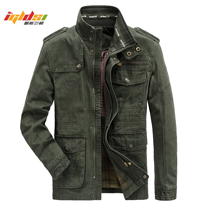 Pánska zimná nákladná bunda bavlnená biznis Príležitostná vojenská multiprecká mužská letectvo pilotné bunda Outwear Coats Chaqueta Hombre