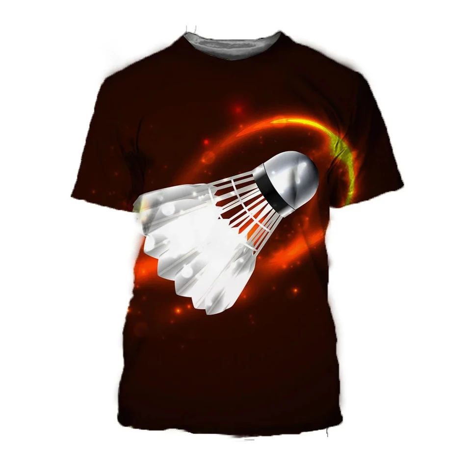 Pánske a dámske Cool Funny Crew Neck Top Fashion Tričko Nové stopy Badminton Pattern 3D tlač veľkej veľkosti Pánske pulóver