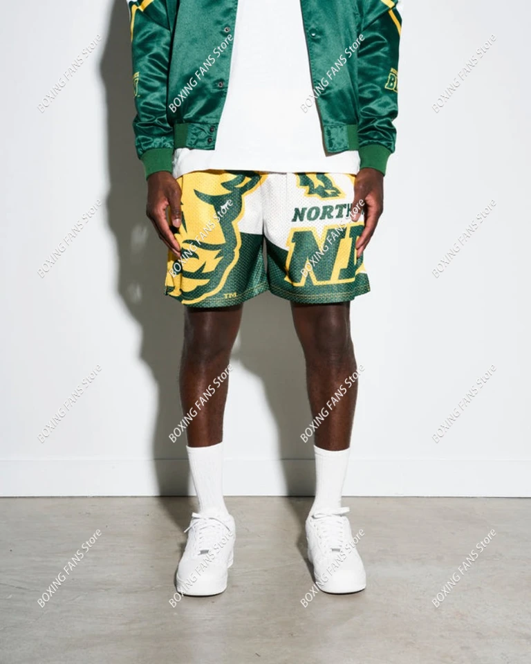 Pánske a dámske šortky módne telocvične NDSU Bison Retro Shorts Basketbal Training Jogging Shorts Boxing Sports Beach Shorts