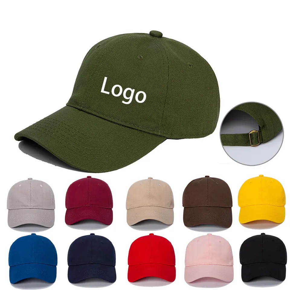Pánske baseballové čiapky nastaviteľné pevné farby Príležitostné dámske slnečné klobúky unisex bavlnené čiapky vlastné vyšívacie tlačové logo