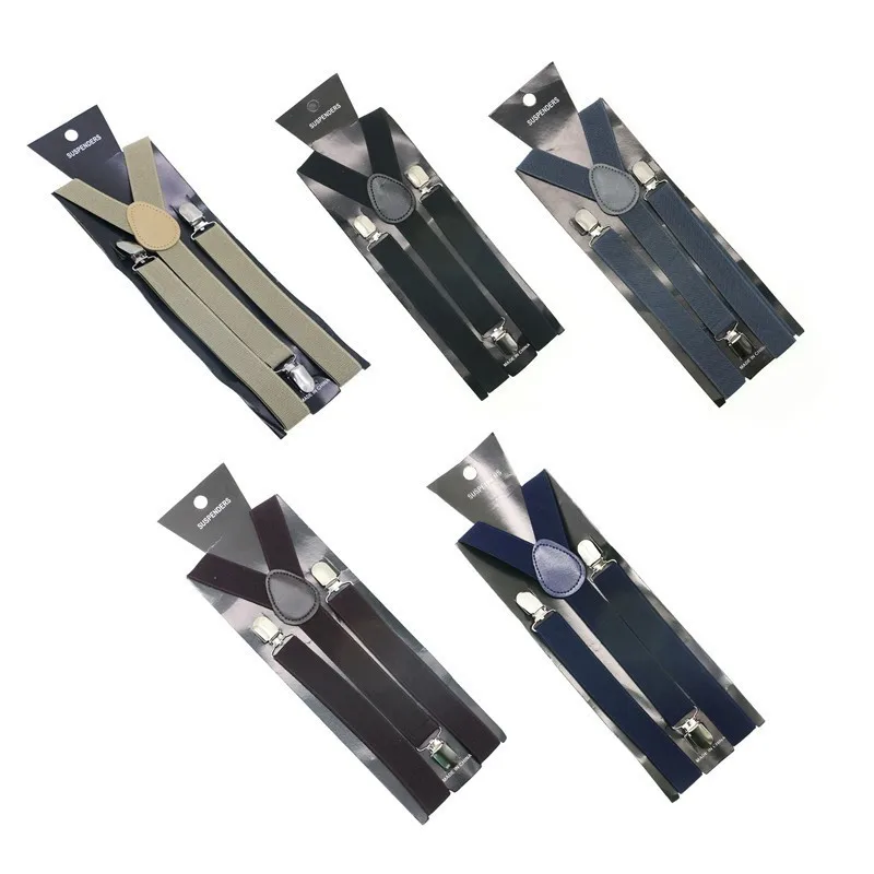 Pánske dámske dámske unisex klipové zavesenia elastické nastaviteľné rovnátka v tvare 2,5 cm šírka farby cukrovinky