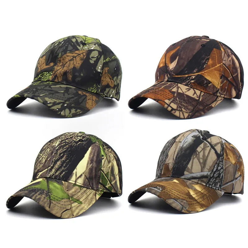 Pánske džungľa maskovacím vzorom klobúky poľovnícke rybárske baseballové čiapka Sunsball Cotton Casy Casy nastaviteľná UV ochrana slnečnej čiapky Sunshade Cap