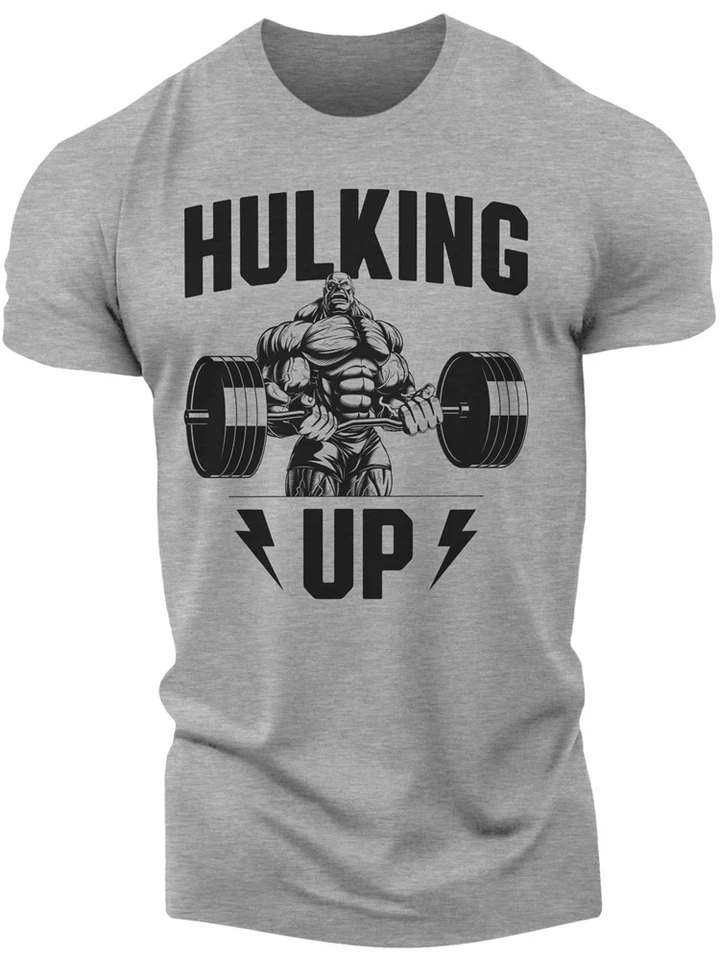 Pánske fitness tričko Street Tough Man Fitness činko, váha Zdvíhanie svalového mužského tričku Denné vonkajšie tričko s krátkym rukávom
