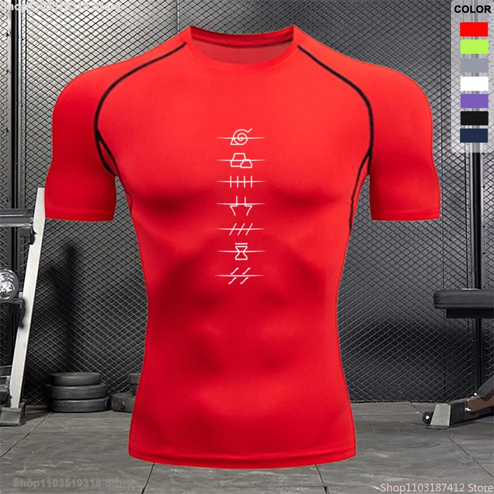 Pánske fitness športy rýchlo sušené tričko Summer bežecké priedušné rukávy s krátkym rukávom jiu-jitsu jogging tesné tréningové oblečenie S-3XL