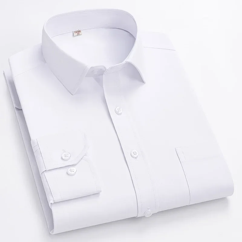Pánske formálne tričko s dlhým rukávom s ~ 8xl nadmerne veľkým farebným farebným pruhovaným pruhovaným proti vráskam, ktoré nie sú v móde módne biznis biele košele
