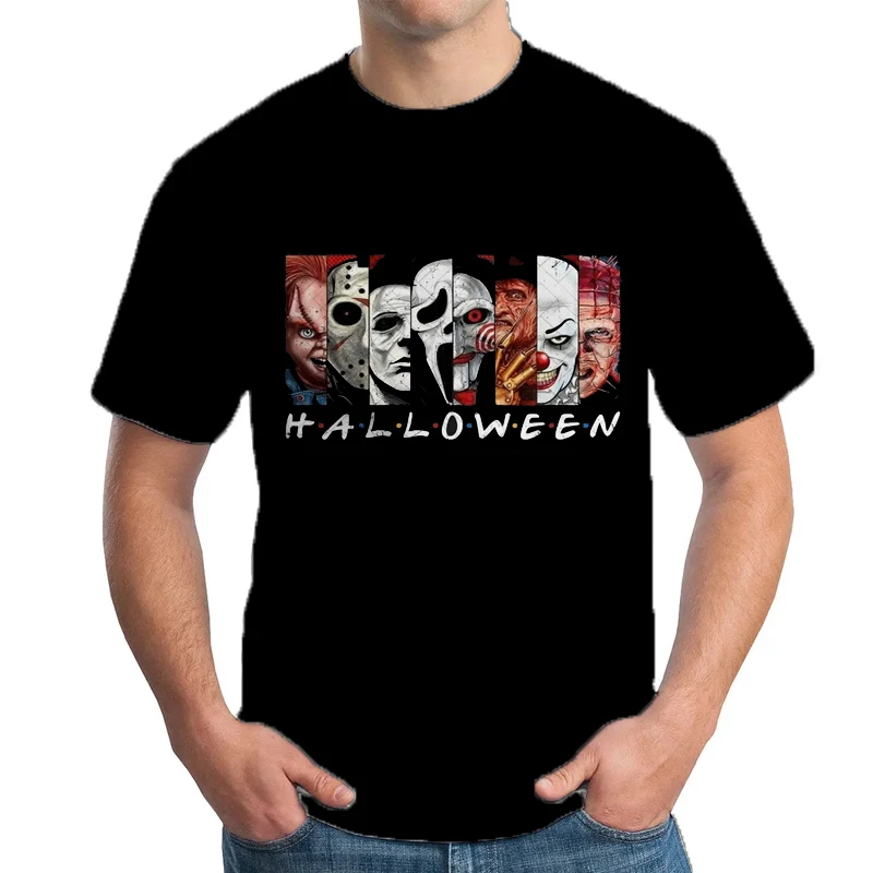 Pánske halloweenské tričko Trend Trend Gioth Streewear Man Hip Hop Tops Clown Grafické tričká