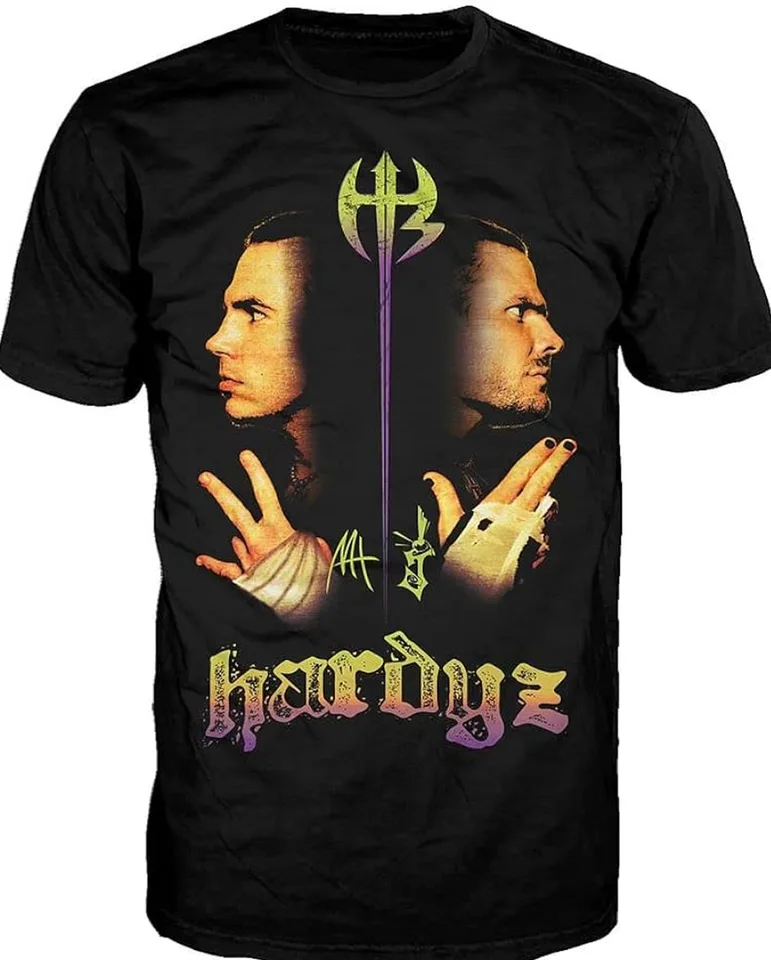 Pánske Hardy Boyz Logo Arts T tričko čierne krátke rukávy s na 5xl jj3931