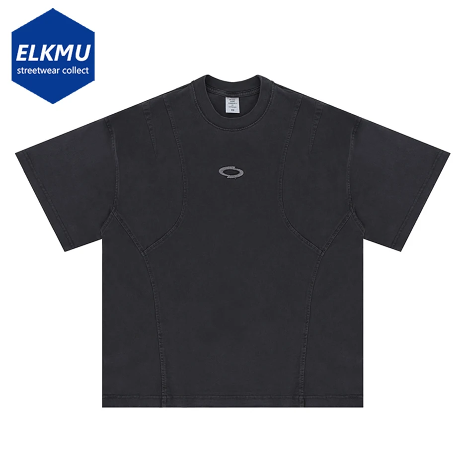 Pánske hip hopové tričká umyté vintagové čierne tričko Tops Streetwear Harajuku nadmerne nadmerné tričká voľného tričku