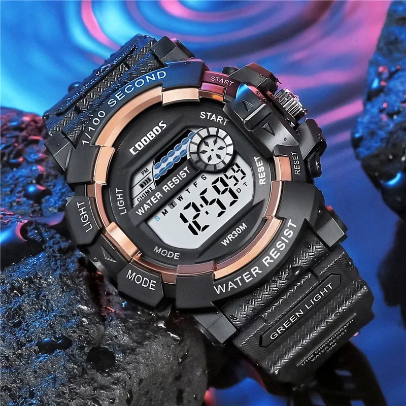 Pánske hodinky Sports Digital Watches Multifunkčné vojenské elektronické hodinky Dátum kalendára vysokokvalitné životné vodotesné hodiny