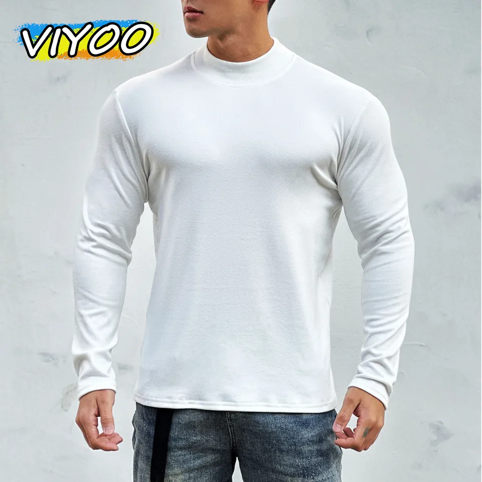 Pánske jesenné zimné zimné termaly Tops Tops Tops Tričká s dlhým rukávom Mikiny s vysokou pružnosťou kondície pre mužov