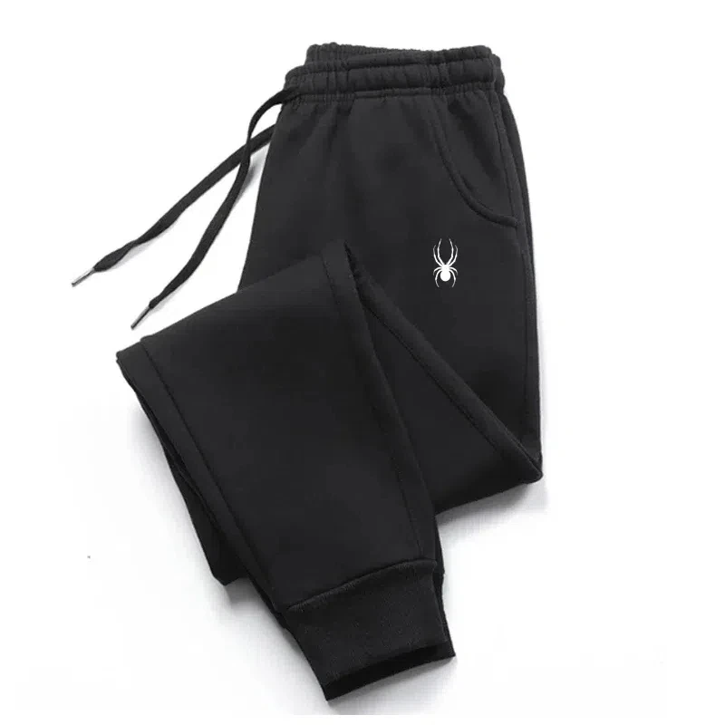 Pánske joggingové nohavice pavúk tlačiť Príležitostné fleece sťahovanie joggingových nohavíc fitness nohavice nápis Tlač
