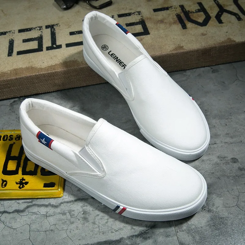 Pánske klasické plátno Príležitostné lenivé topánky Moccasin Fashion Slip na Loafer Washed Vulcanized Ploch topánky