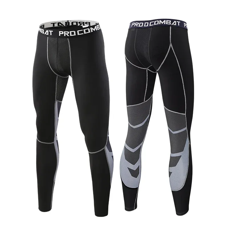 Pánske kompresné nohavice Rýchle suché fit Sportswear bežecké pančucháče Men Legging fitness tréning jogging nohavice športové telocvične legíny