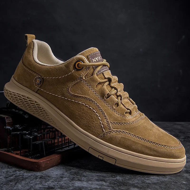 Pánske kožené príležitostné topánky Moccasins Men Flats Brand Spring New Fashion Men tenisky topánky