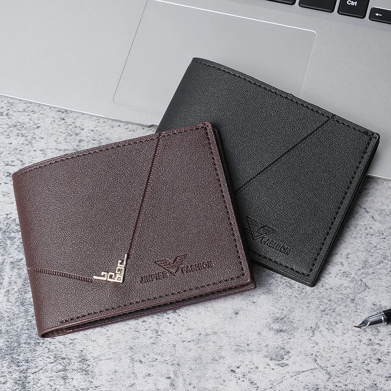 Pánske krátke dizajn Coin kabelky Muž móda skladacia peňaženka Multi-karty Držiteľ kariet Vysoko kvalitný PU Leather Slim Money Bag