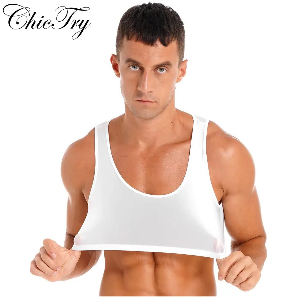 Pánske lesklé plodiny Tops bez rukávov bez rukávov Solid Color Tanks Sports Yoga Gymnastika Cvičenie Fitness Cvičenie