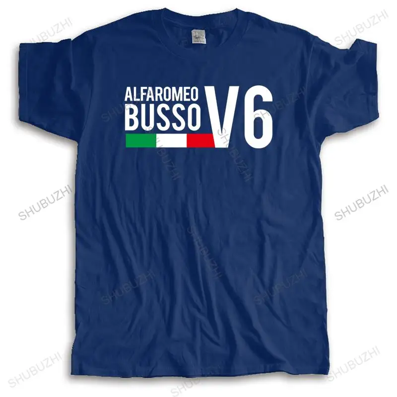 Pánske luxusné bavlnené tričko Pánske letné tričko Alfaromeo Busso V6 Módne tričko Men Men.