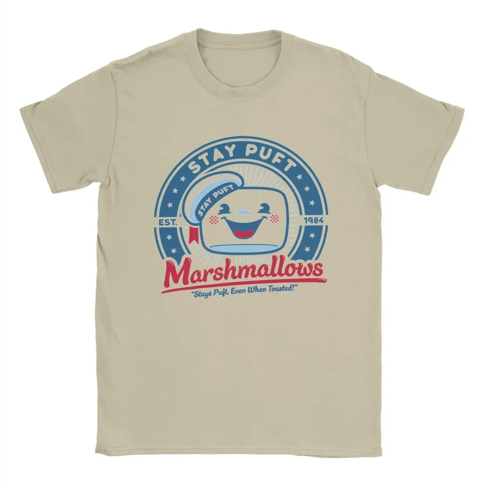 Pánske marshmallows ghostbuster tričko Čisté bavlnené vrcholy Humory s krátkym rukávom o krk odpaliská darček nápady Tričká
